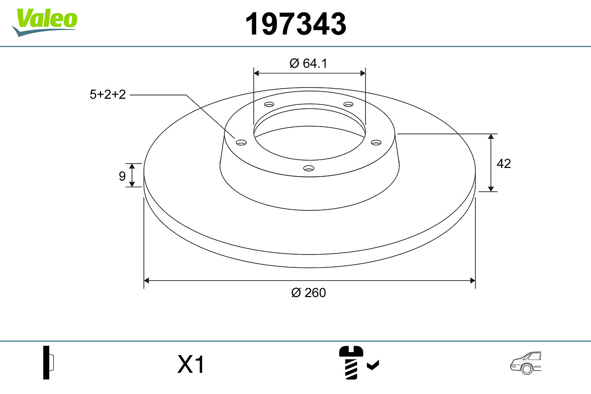 Brake Disc - 197343 VALEO